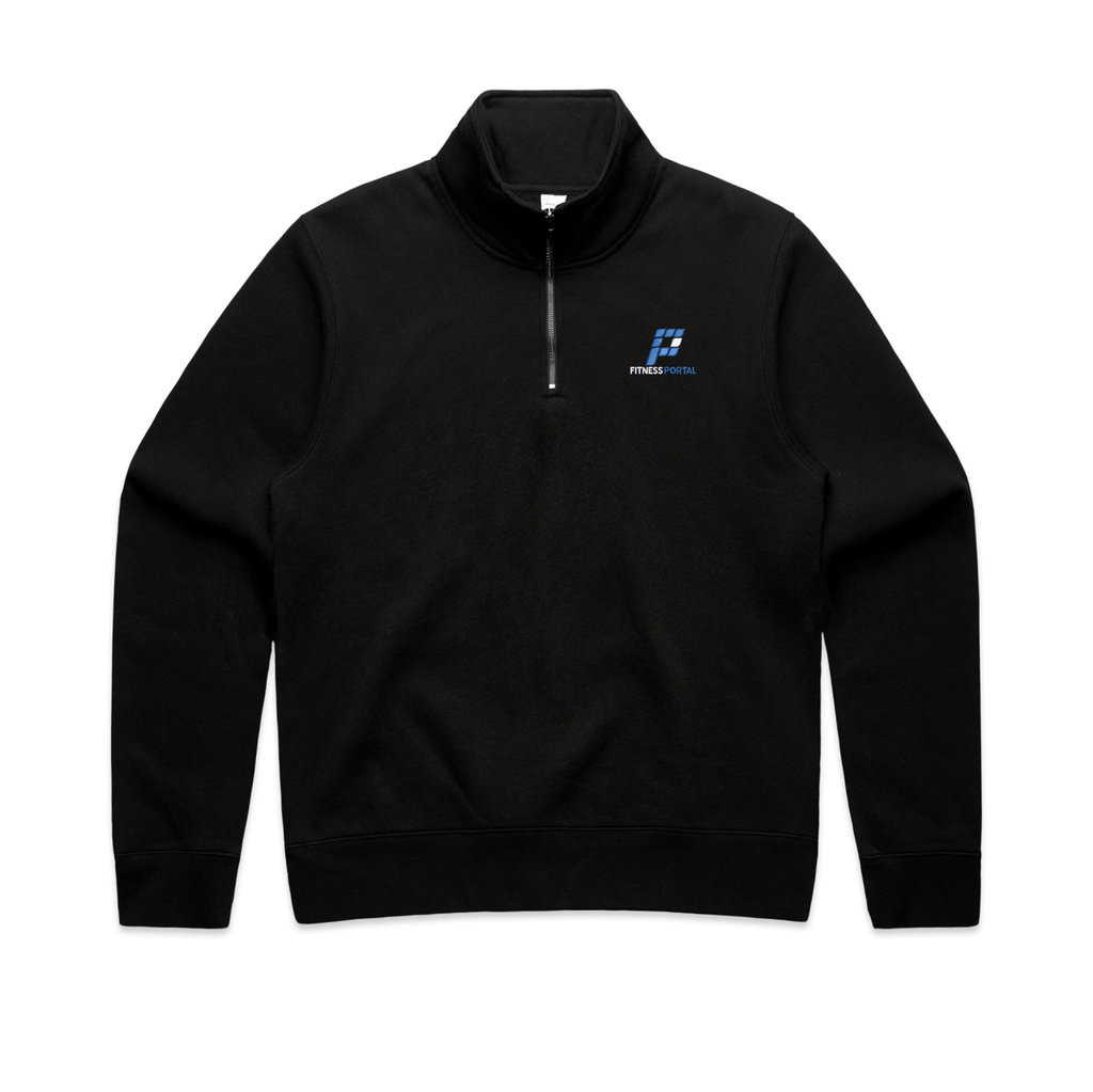 The Fitness Portal Uniform - Womens Stencil Half Zip Sweater Black