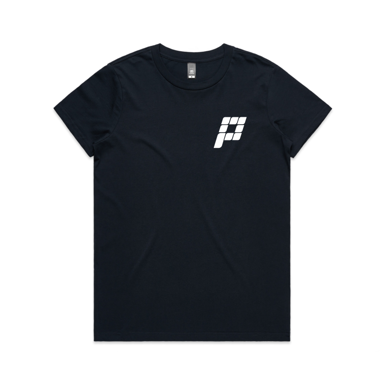 The Fitness Portal Merch - Womens Navy Tee with White P Emblem (FLB)